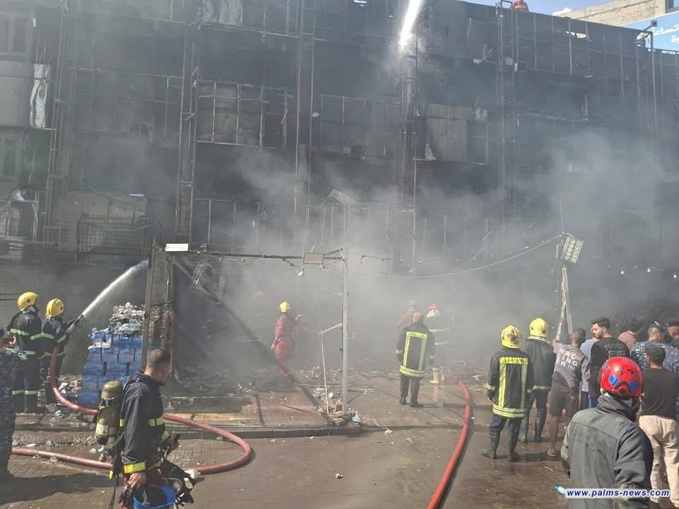 فرق الدفاع المدني تخمد حريقاً بمنطقة الطالبية ببغداد دون تسجيل إصابات بشرية